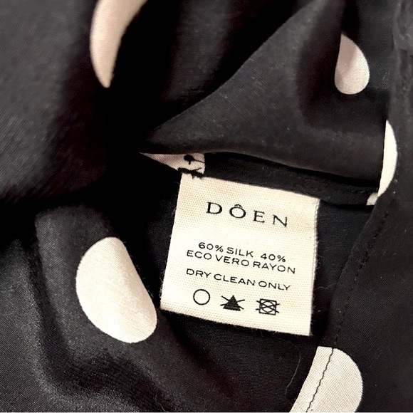 NWOT Doen Louise Black & White Polka Dot Silk Camisole in Solstice Sky, Size M - Picture 12 of 16